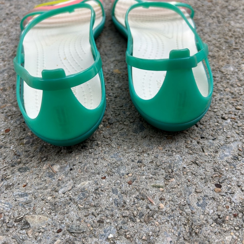 CROCS Women's Green and Multicolor Strappy Sandals - Picture 4 of 6
